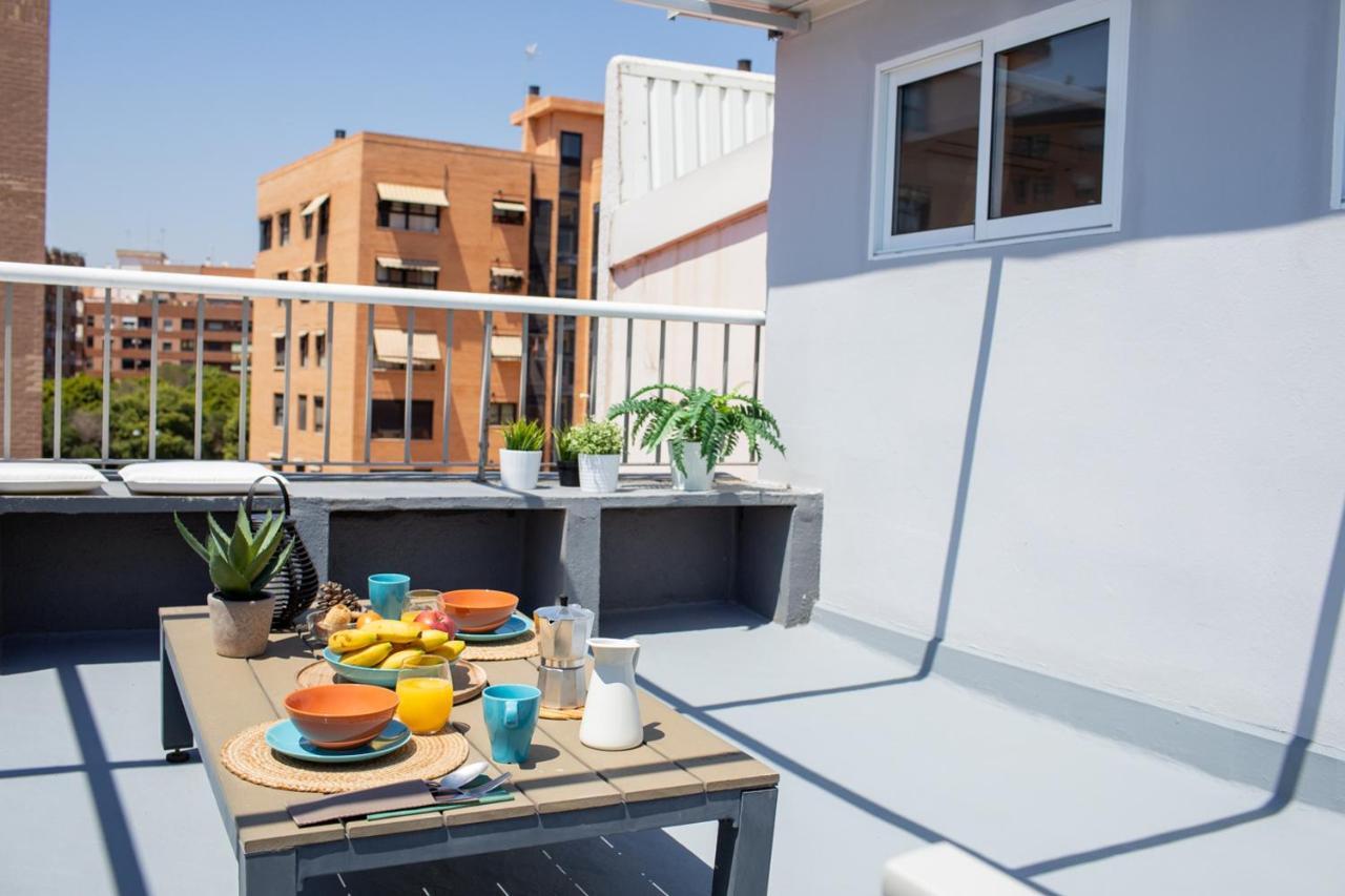 Florit Flats - Cabanyal 3 Bedroom Wifi Ac Terrace Beach Penthouse Valencia Exterior foto